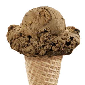 Scoop of Jamocha Joe Ice Cream in a cone