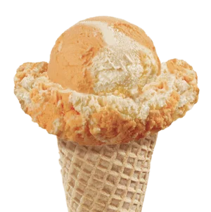 Orange Twister Ice Cream in a cone