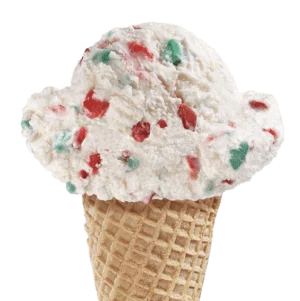 Peppermint Stick Ice Cream in a cone