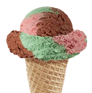 Spumoni Ice Cream in a cone