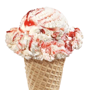 Strawberry Cheesecake Ice Cream in a cone