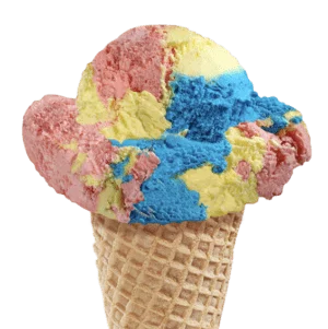 Super Madness Ice Cream in a cone