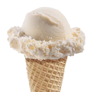Scoop of Vanilla Ice Cream in a Cone