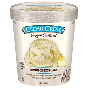 Lemon Cheesecake Frozen Custard in a pint container