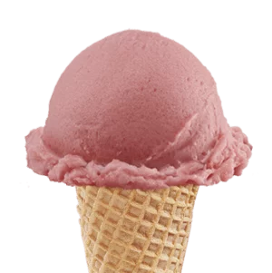 Raspberry Sorbet in a cone