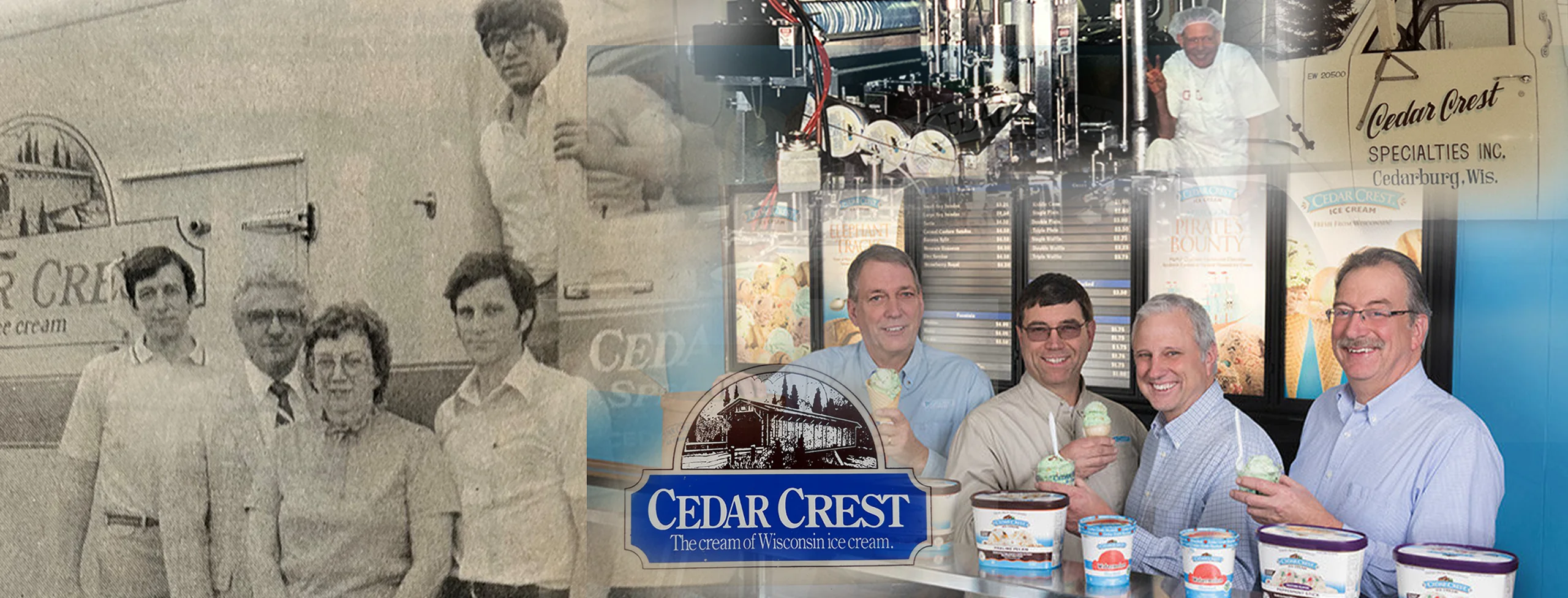 Cedar Crest Ice Cream Historical Photo Collage