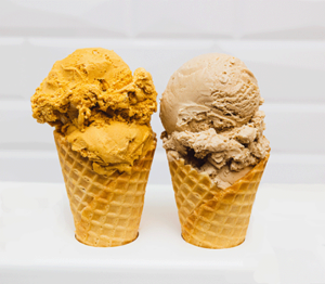 Pumpkin and Cinnamon Ice Cream in Ice Cream Cones